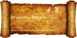 Aradszky Márton névjegykártya