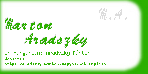 marton aradszky business card